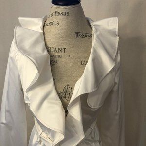 AUTHENTIC BEBE Gorgeous White Satin Lightweight Coat: Size M